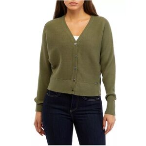 Tahari Petite V-Neck Sweater Knit Cardigan